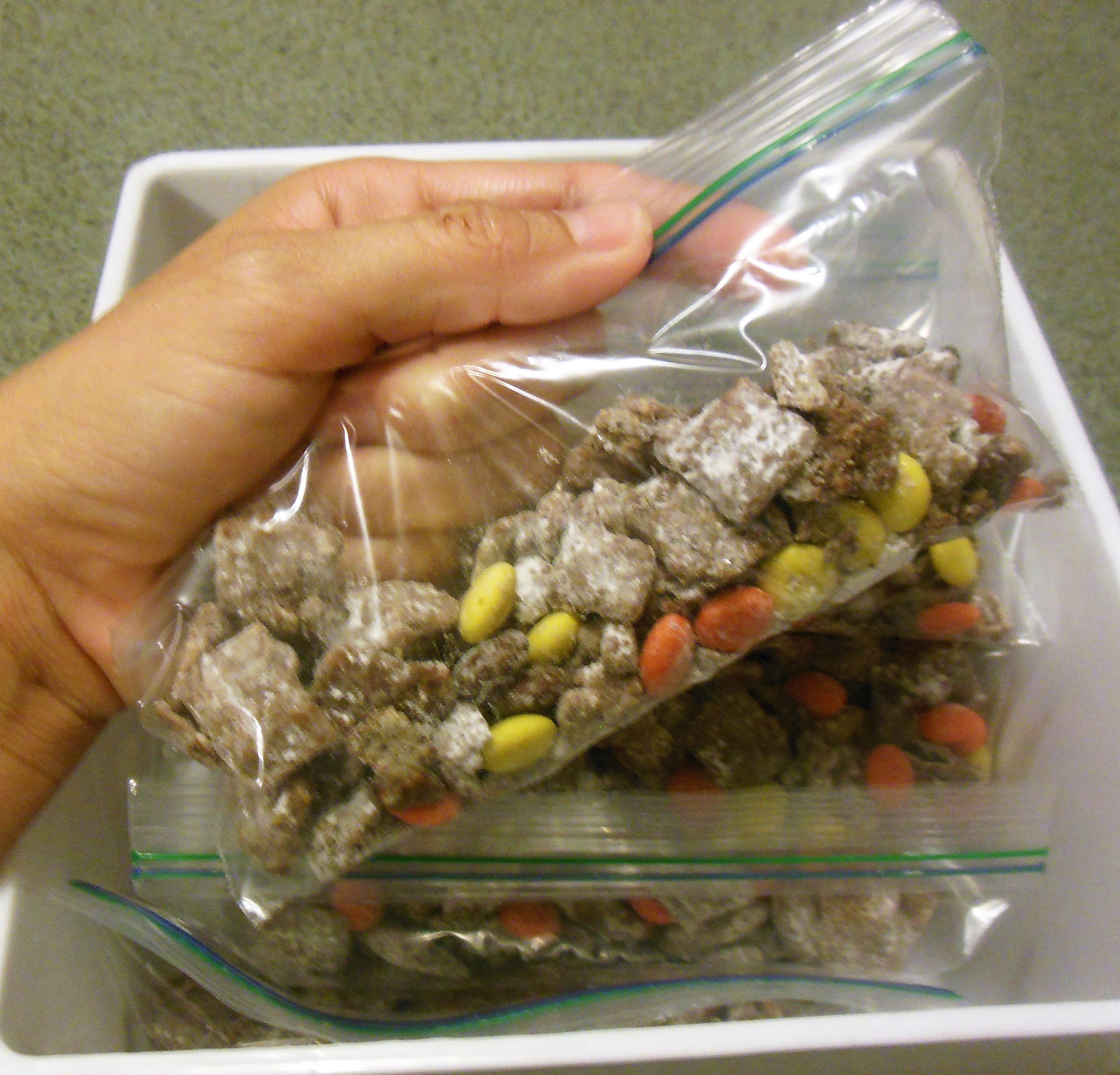 Puppy Chow - If you have kids involved with athletics, chances are you'll eventually take a turn (or a dozen turns) at team snack duty. With four kids, all in a sport or multiple sports during every season, I've definitely had some experience in providing team snacks. Let's face it, I practically have a Ph.D. in feeding teams of children at his point. When it's my turn to bring the team snack, I try not to bring something that's prepackaged and highly processed. Prepackaged snacks are often expensive and usually packed full of chemicals and preservatives we can't even pronounce. You can provide a fun and tasty team snack that didn't come from a box. These team snacks are a huge hit for fall sports! 