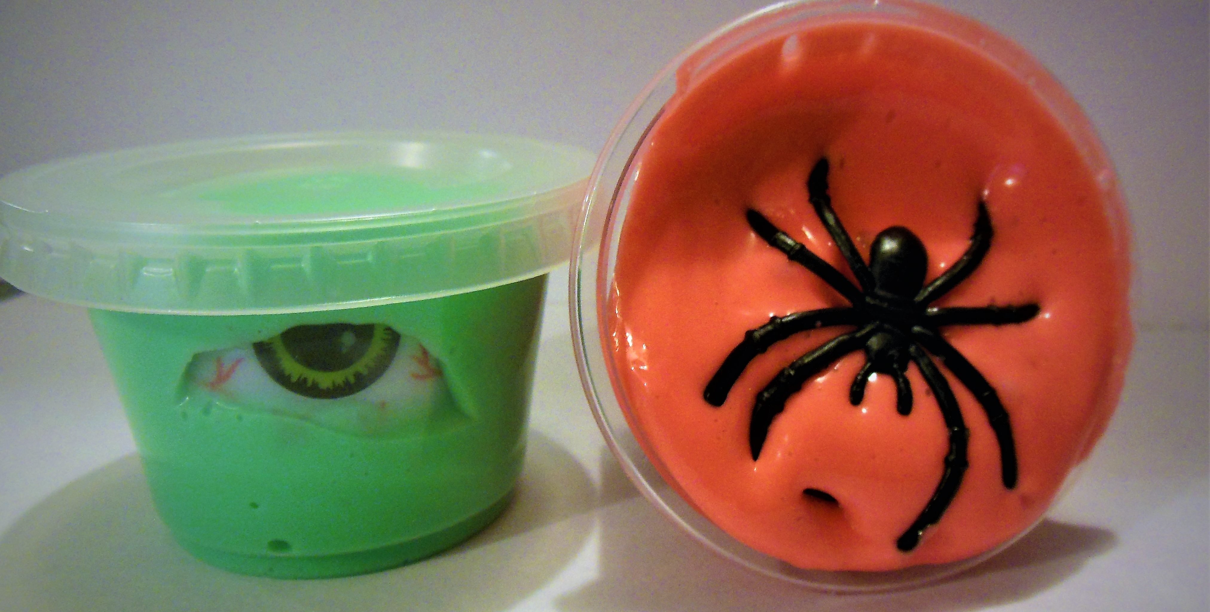 Monster Eyeball Slime & Spider Slime - This crazy slime is super fun and easy to make. It can be made by adding plastic eyeballs, spiders, or any other silly, small toys to your favorite slime recipe! It would make a great party favor. Watch our video tutorial below to find out how to make this slime and learn other slime-making tips from the experts.