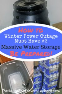 Winter Storm Preparedness - Massive Water Storage on the Cheap - In order to protect and provide for your family in any winter storm power outage, you must have adequate water storage. Experts consider one gallon of water per person per day to be an appropriate level of water supplies. For a large family, that's a lot of water! Keep in mind any animals will also need water. Fortunately, I came up with an ingenious way to store massive quantities of water at a very low cost.