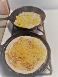 Quick and Easy Suppers for Busy Moms - Simple Chicken Quesadillas - on skillet 1
