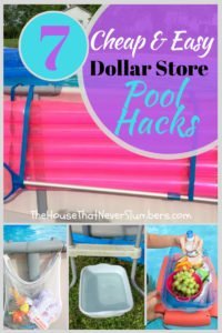 Cheap and Easy Dollar Store Pool Hacks - Organize your pool without breaking the bank! #swimmingpool #poolcare #poolhacks #pooltime #summertime
