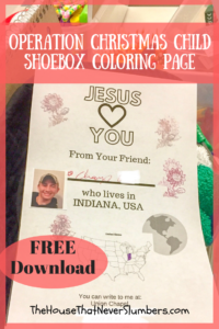 Operation Christmas Child Coloring Page - FREE Download #occ #operationchristmaschild #christmasshoeboxes #samaritanspurse #christmas #ministry #youthgroup