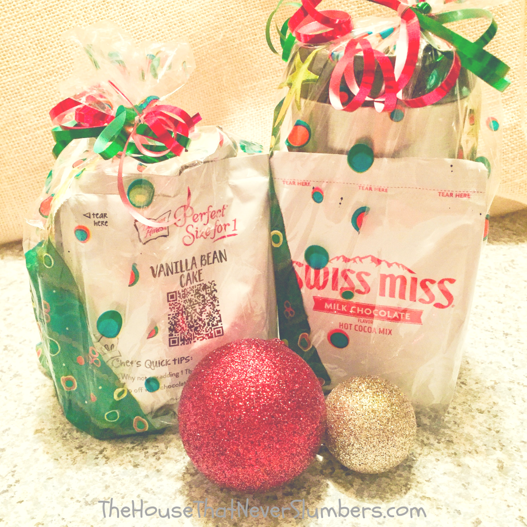 Easy Dollar Store Mug Gift - Make these cozy mug gifts for teachers, coaches, neighbors, and friends! Each one can be put together for under $3. #gifts #easygifts #frugalchristmas #giftsets #muggifts #inexpensivegifts #dollarstore #dollartree #christmas