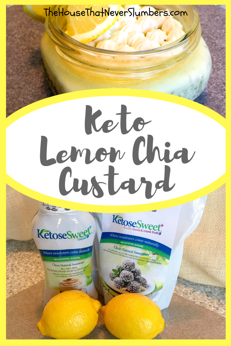 Keto Lemon Chia Custard - You must try this spectacular Keto dessert made with KetoseSweet+! It's so good, your friends will never know it's Keto. #keto #ketodesserts #lemon #steviva #sweetandeasy #ketosesweet #lowcarb #desserts