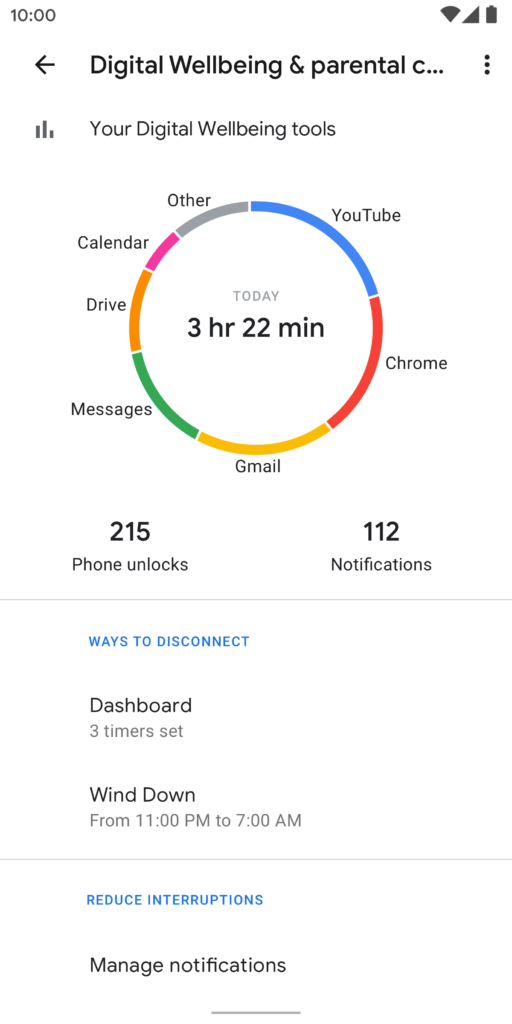 Family Link app dashboard