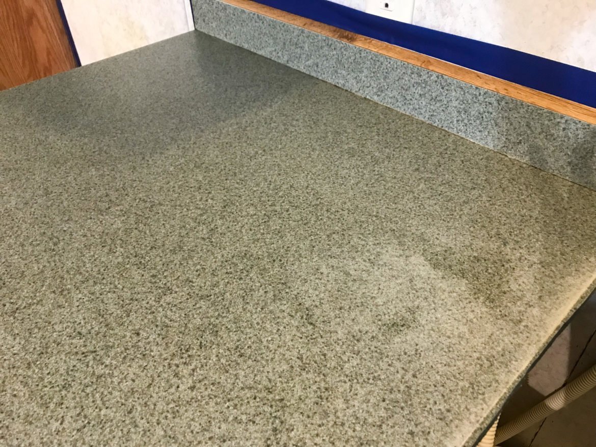 DIY Countertop Refinishing Before and After with Daich SpreadStone Kit