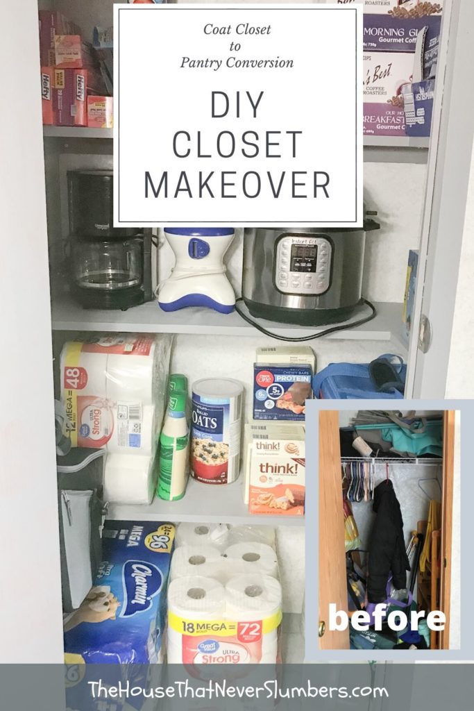 DIY Closet Makeover Pantry Conversion
